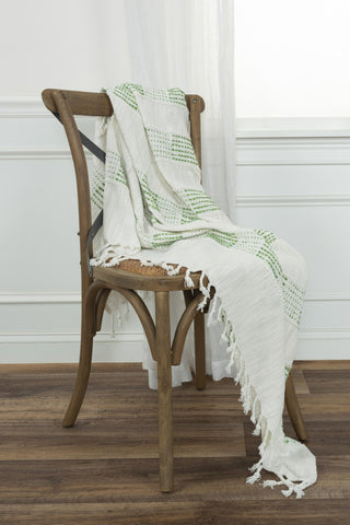 Rizzy Throws TH0819 Green / Natural Throw Edge Image
