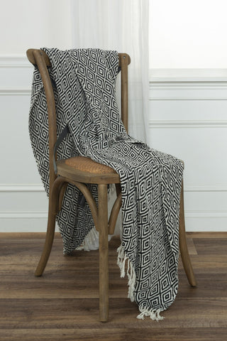 Rizzy Throws TH0823 Black / Natural Throw Edge Image