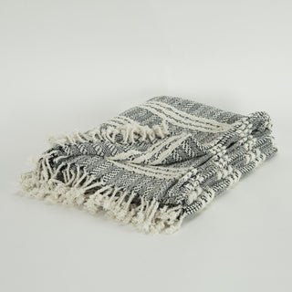 Rizzy Throws TH0824 Black / Natural Throw Detail Image
