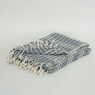 Rizzy Throws TH0825 Blue / Natural Throw Detail Image