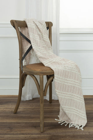 Rizzy Throws TH0826 Blush / Natural Throw Edge Image