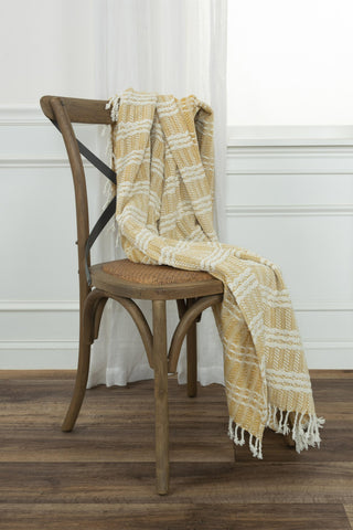 Rizzy Throws TH0832 Gold / Natural Throw Edge Image