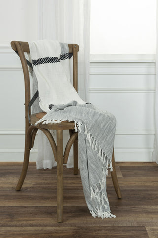 Rizzy Throws TH0842 Grey / Natural Throw Edge Image