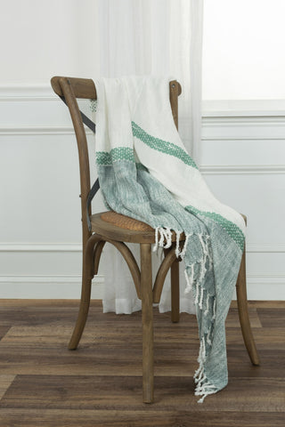 Rizzy Throws TH0843 Teal / Natural Throw Edge Image