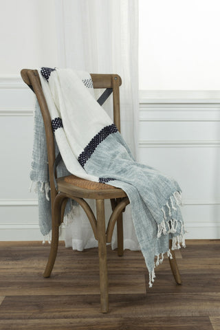 Rizzy Throws TH0845 Navy / Natural Throw Edge Image