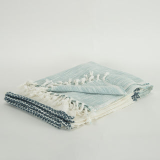 Rizzy Throws TH0847 Blue / Natural Throw Detail Image
