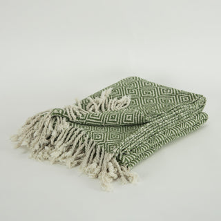 Rizzy Throws TH0849 Green / Natural Throw Detail Image