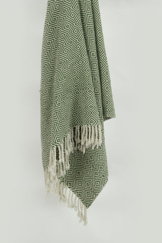 Rizzy Throws TH0849 Green / Natural Throw Main Image