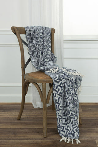Rizzy Throws TH0855 Navy / Natural Throw Edge Image