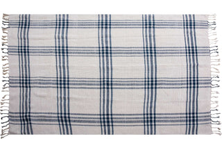 Rizzy Throws TH1038 Natural / Deep Dark Blue Throw Edge Image