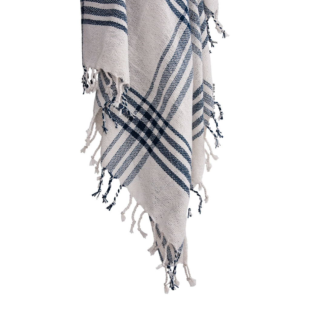 Rizzy Throws TH1038 Natural / Deep Dark Blue Throw main image
