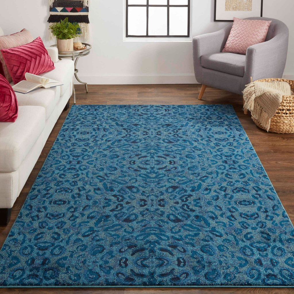 Feizy Remmy 3424F Blue/Dark Blue Area Rug Lifestyle Image Feature