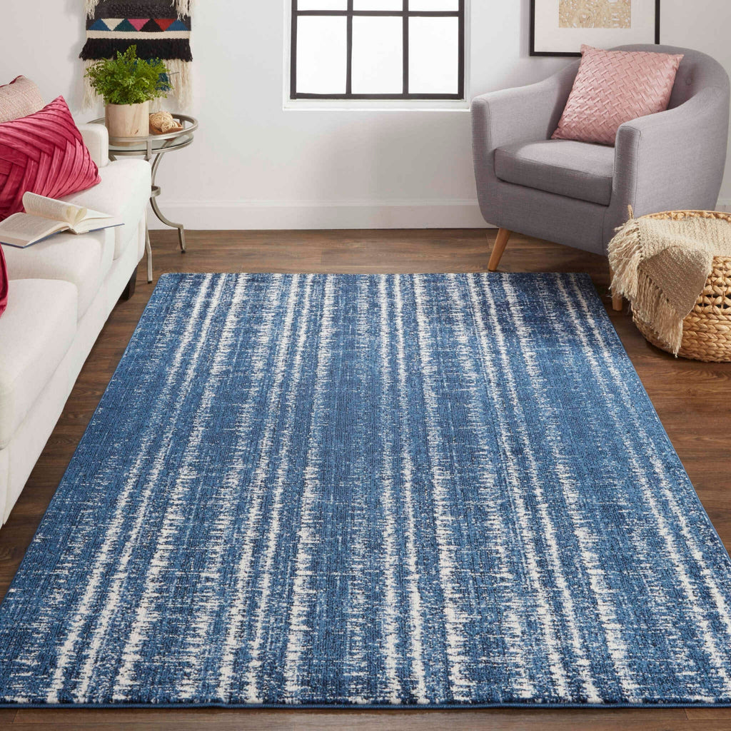 Feizy Remmy 3425F Dark Blue/Ivory Area Rug Lifestyle Image Feature