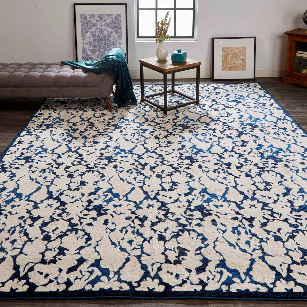 Feizy Remmy 3515F Ivory/Blue Area Rug Lifestyle Image Feature