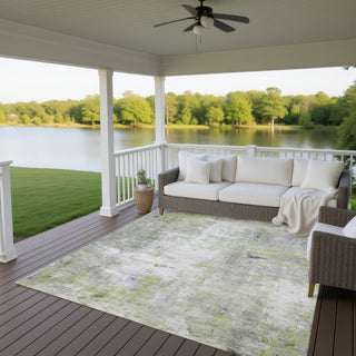 Dalyn Ravenna RN1 Aloe Machine Washable Area Rug Outdoor Lifestyle Image Feature