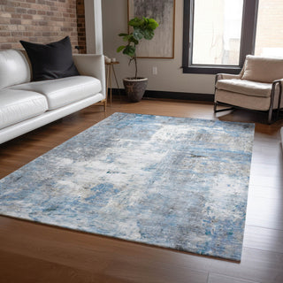 Dalyn Ravenna RN1 Blue Machine Washable Area Rug Lifestyle Image Feature