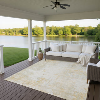 Dalyn Ravenna RN1 Linen Machine Washable Area Rug Outdoor Lifestyle Image Feature