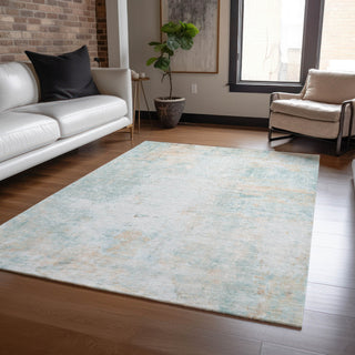 Dalyn Ravenna RN1 Seafoam Machine Washable Area Rug Lifestyle Image Feature