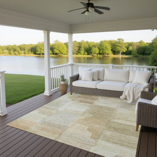 Dalyn Ravenna RN10 Beige Machine Washable Area Rug Outdoor Lifestyle Image Feature