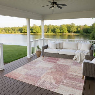 Dalyn Ravenna RN10 Blush Machine Washable Area Rug Outdoor Lifestyle Image Feature