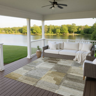 Dalyn Ravenna RN10 Taupe Machine Washable Area Rug Outdoor Lifestyle Image Feature