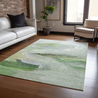 Dalyn Ravenna RN11 Aloe Machine Washable Area Rug Lifestyle Image Feature