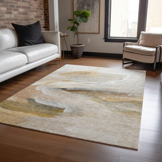 Dalyn Ravenna RN11 Taupe Machine Washable Area Rug Lifestyle Image Feature