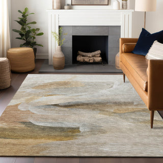 Dalyn Ravenna RN11 Taupe Machine Washable Area Rug Lifestyle Image Feature