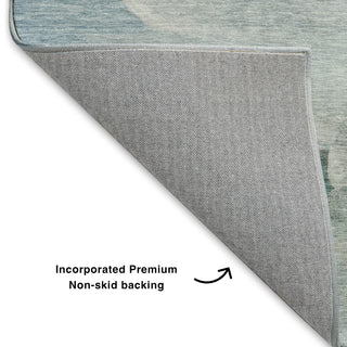 Dalyn Ravenna RN11 Teal Machine Washable Area Rug Backing Image