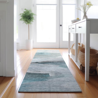 Dalyn Ravenna RN11 Teal Machine Washable Area Rug Runner Lifestyle Image Feature
