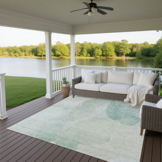 Dalyn Ravenna RN12 Aqua Machine Washable Area Rug Outdoor Lifestyle Image Feature