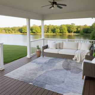 Dalyn Ravenna RN12 Blue Machine Washable Area Rug Outdoor Lifestyle Image Feature