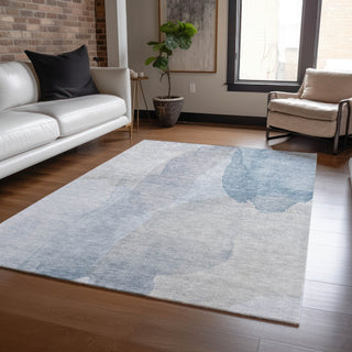 Dalyn Ravenna RN12 Sky Machine Washable Area Rug Lifestyle Image Feature