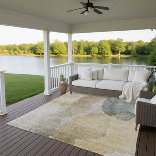 Dalyn Ravenna RN12 Wheat Machine Washable Area Rug Outdoor Lifestyle Image Feature