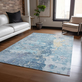 Dalyn Ravenna RN3 Blue Machine Washable Area Rug Lifestyle Image Feature