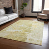 Dalyn Ravenna RN3 Gold Machine Washable Area Rug Lifestyle Image Feature
