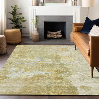 Dalyn Ravenna RN3 Gold Machine Washable Area Rug Lifestyle Image Feature