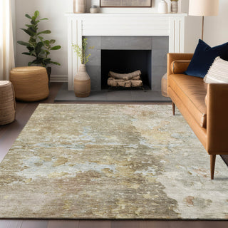 Dalyn Ravenna RN3 Khaki Machine Washable Area Rug Lifestyle Image Feature