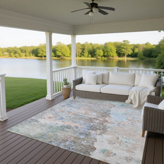Dalyn Ravenna RN3 Taupe Machine Washable Area Rug Outdoor Lifestyle Image Feature