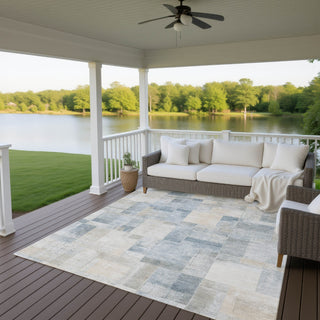 Dalyn Ravenna RN4 Denim Machine Washable Area Rug Outdoor Lifestyle Image Feature