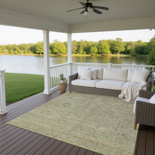Dalyn Ravenna RN5 Aloe Machine Washable Area Rug Outdoor Lifestyle Image Feature