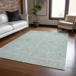 Dalyn Ravenna RN5 Sky Machine Washable Area Rug Lifestyle Image Feature