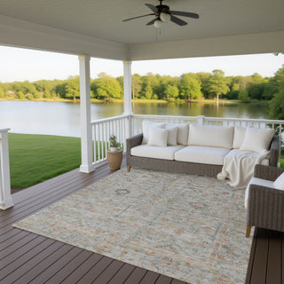 Dalyn Ravenna RN5 Taupe Machine Washable Area Rug Outdoor Lifestyle Image Feature