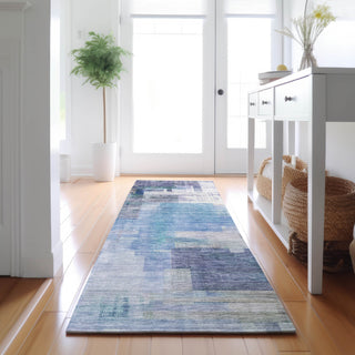 Dalyn Ravenna RN6 Blue Machine Washable Area Rug Runner Lifestyle Image Feature
