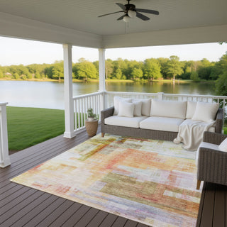 Dalyn Ravenna RN6 Coral Machine Washable Area Rug Outdoor Lifestyle Image Feature