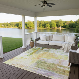 Dalyn Ravenna RN6 Green Machine Washable Area Rug Outdoor Lifestyle Image Feature