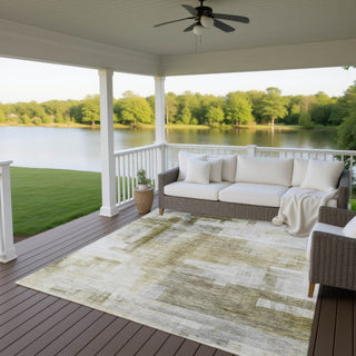 Dalyn Ravenna RN6 Taupe Machine Washable Area Rug Outdoor Lifestyle Image Feature