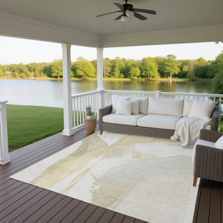 Dalyn Ravenna RN7 Beige Machine Washable Area Rug Outdoor Lifestyle Image Feature
