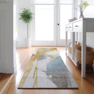 Dalyn Ravenna RN7 Gold Machine Washable Area Rug Runner Lifestyle Image Feature