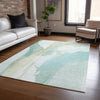 Dalyn Ravenna RN7 Teal Machine Washable Area Rug Lifestyle Image Feature